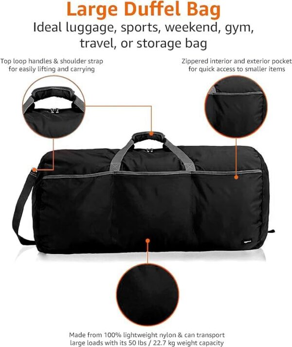 Amazon Basics Large Nylon Duffel Bag - Image 2