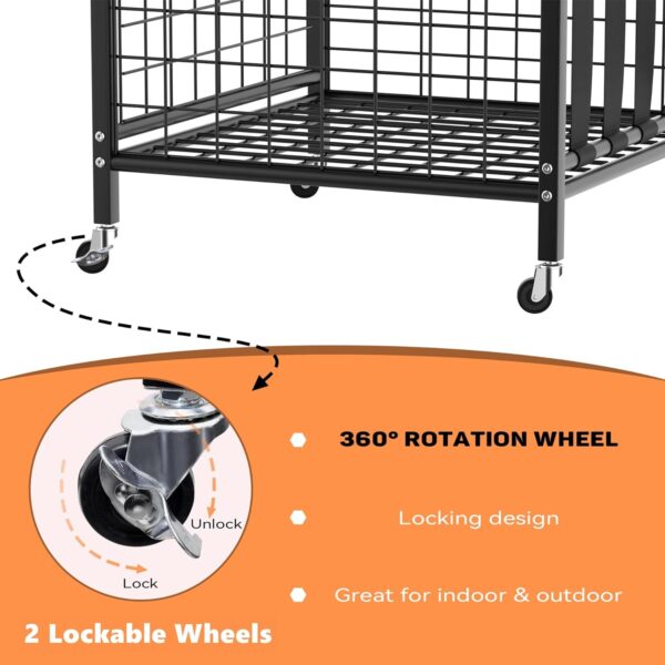 WALMANN Garage Sports Equipment Organizer, Ball Storage Rack Indoor/Outdoor Rolling Ball Cart with Baskets and Wheels - Image 6