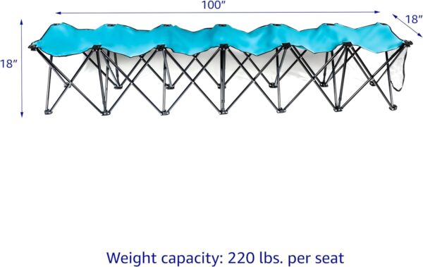 Trademark Innovations Portable 6-Seater Folding Team Sports Sideline Bench - Image 3