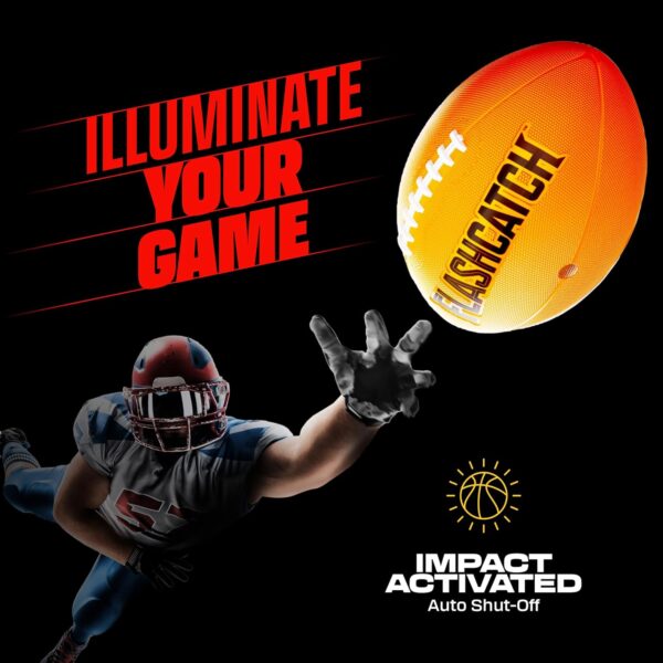 Light Up Football - Glow in the Dark Ball - NO 6 - Outdoor Sports Birthday Gifts for Boys 8-15+ Year Old - Kids Teenage Youth Easter Gift Ideas Activity - Boy Toys Stuff Ages 8 9 10 11 12 13 14 15 - Image 2